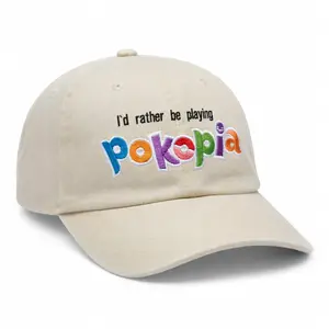 I'd rather be playing pokopia Embroidered Baseball Hat - PKM Embroidered Cap Merch - GAME Merch Gift - Casual Wear Washable Material Versatile for Everyday Use -  Gifts - Hospital Crew Style, Nurse Graduation Gift - Medical Assistant