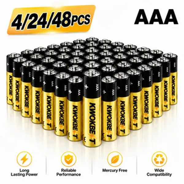4//8/24/28/32/48Pcs AAA Alkaline Batteries-1.5V Ultra Long Lasting,High Performance And Stable Output Reliably Meets All Power Needs Non-Rechargeable Household Battery Modern Stable Output Battery Leak-Resistant Ideal for Emergency Clock Radios Remotes