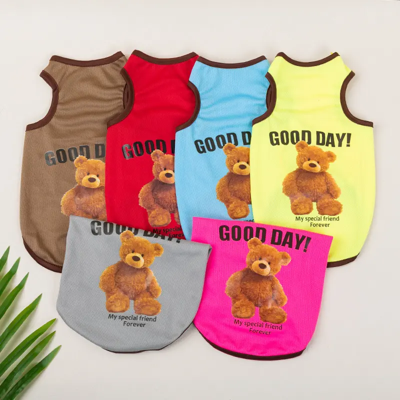 Summer Breathable Dog Vest for Small Dogs, Cute Thin Pet Clothes Shirt, Lightweight Daily Wear Tee for Puppy Teddy, Spring Autumn Top for Yorkie Chihuahua