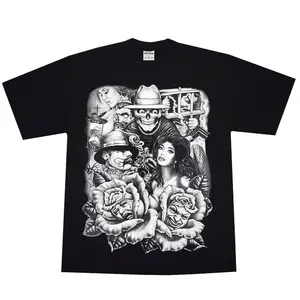 Limited edition "COMEDY & TRAGEDY" Chicanos Clothing, Chicano Outfits T-Shirt, Fashion Cotton Menswear Tshirts Streetwear Top