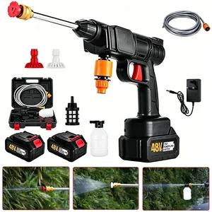 Portable Cordless High Pressure Washer Gun, Electric Handheld Cleaning Tool, Rechargeable Battery Powered, Perfect for Cars, Driveways, Patios & Gardening