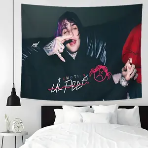 Trendy Handsome Rapper Design Large Tapestry Wall Hanging, Multiple Sizes Polyester Fabric for Wall Decoration, Easy to Clean and Maintain. Soft and Durable Material, Suitable for Living rooms, Bedrooms, Homes and Parties, Durable Decorative Tapestry