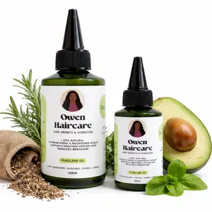 Owen Haircare Natural Hair & Beard Oil – Scalp Nourishing Growth Support Oil (Purslane, Fenugrec, Mint, Vitamin E, Maca, Rosemary, Avocado, Chebe) – For Men & Women – 50ml / 100ml
