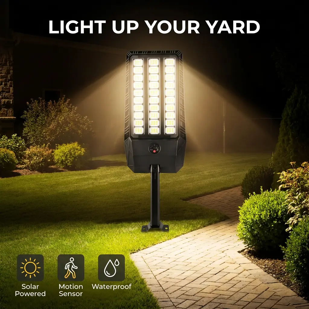 upgraded ultra-bright  Solar Powered Street Light with Remote Control, Waterproof Motion Sensor LED Outdoor Security Lamp for Driveway, Yard, Garden and Patio security wall lamp ip65 dual charging  parking lot light flood light