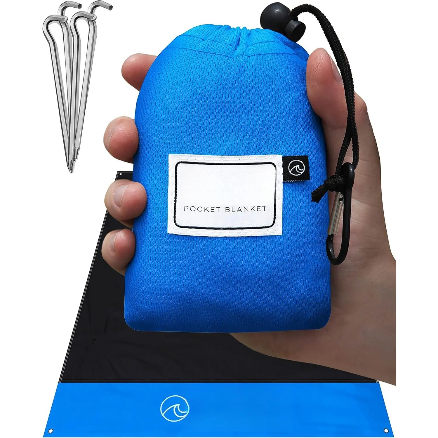 Outdoor Pocket Blanket - Ideal Sand Proof and Waterproof Picnic Blanket for Beach, Hiking, and Festival Use - Foldable and Compact Mat Easily Fits Into Small Portable Bag