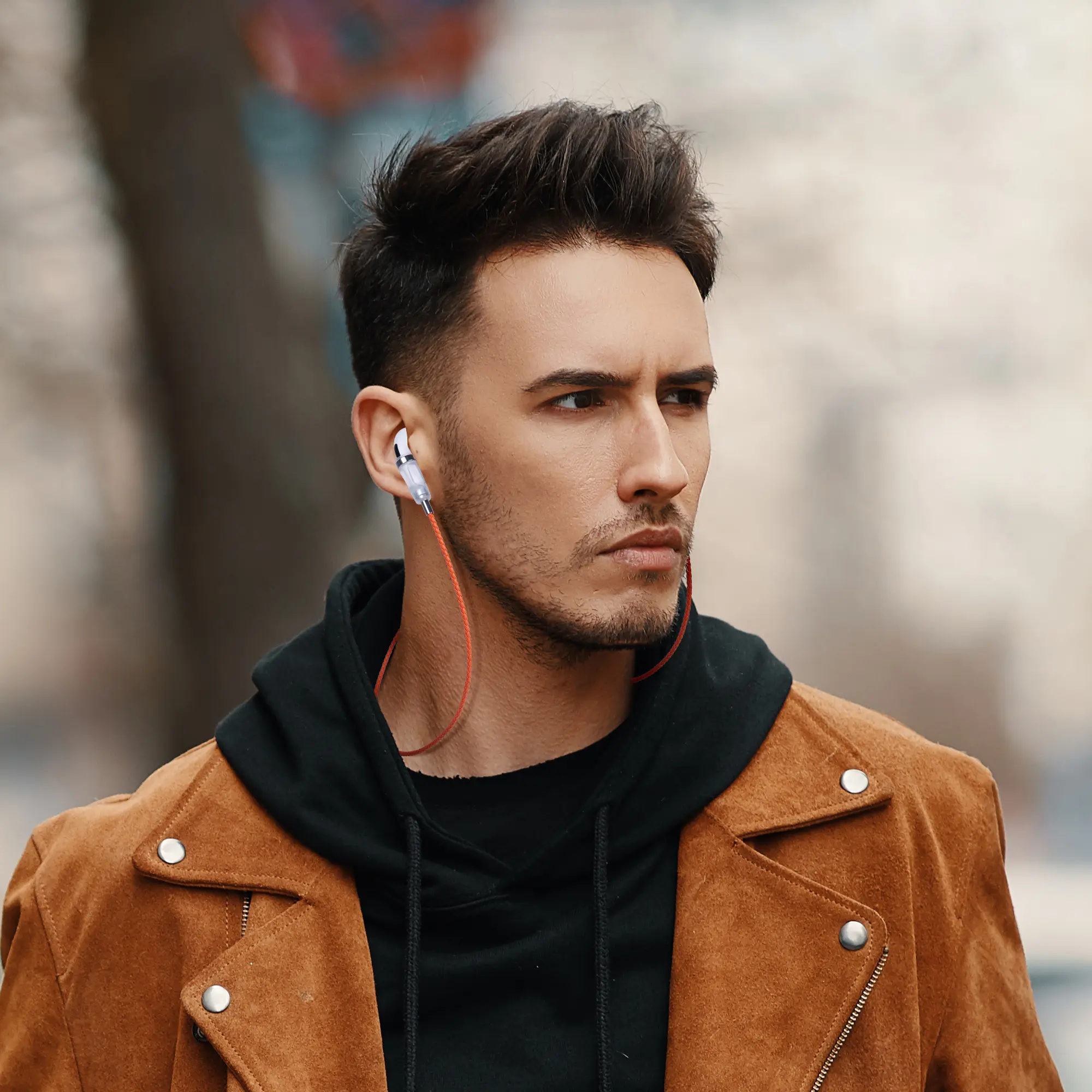 Anti-Lost Neck Strap for Airpods, PU Leather Strong Magnetic Necklace Holder String, Compatible with AirPods 1&2/ Pro /3rd /Pro 2 Durable Silicone Audio Headphone