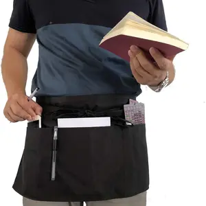 Unisex Adjustable Half Apron for Adults, Short Kitchen Bib Apron for Restaurant Hotel Service, Casual Cooking & Cleaning Apron