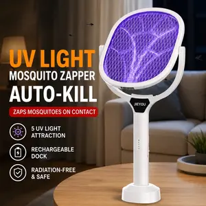 Rechargeable Mosquito Zapper, Extendable Wall-Mounted Electric Fly Swatter, Home Use Dual-Function Automatic Mosquito Trap, Pest Control Tool