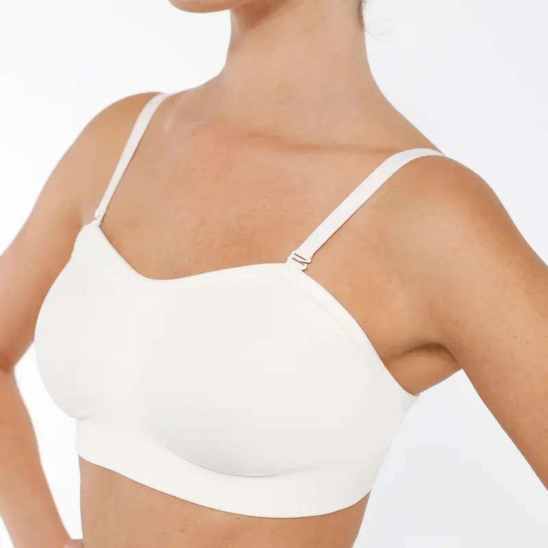 FeelinGirl #live Truekind Convertible Strapless Bandeau Bra with Wireless Comfort, Anti-Slip Grip & Removable Straps Seamless Daily Bras Adjustable Straps Soft Fabric Basic TiktokSuperBrandDay