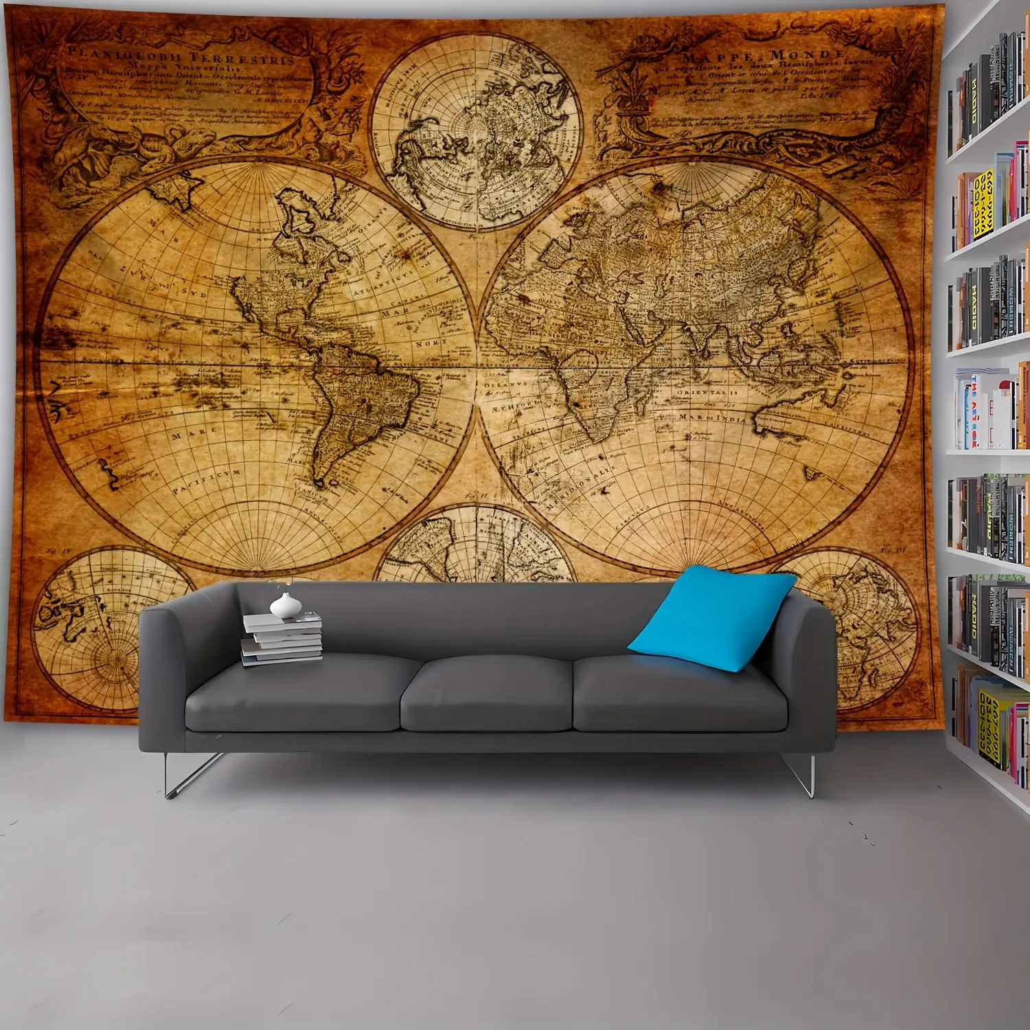 1 Piece Extra Large Treasure World Map Wall Tapestry - Room Decor Wall Hanging Cloth, No-Installation Home Decor for Living Room, Bedroom, Birthday Gift, Party & Live Streaming Background