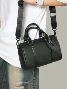 1pc  Men's shoulder bag, crossbody bag, solid color and clean color handbag, zipper closure, fashionable and versatile, simple and trendy, suitable for college students, campus work, commuting, shopping, men's crossbody bag