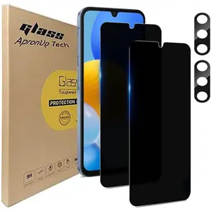 [2+2 Pack  Screen Protector for  Galaxy S25 FE 5G, Tempered Glass Saver With Camera Lens Protector, Anti Spy Anti Scratch Shatterproof Black Film Shield for Galaxy S25FE