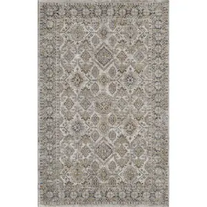 Avani 8400 Ivory Damascus  Machine Woven Performance Area Rug - KAS
