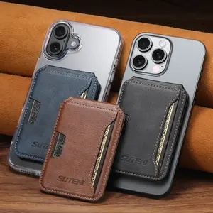 SUTENI Mobile Phone Wallet Stand Magnet Flip Pocket Card Storage Luxury Faux Leather Bag Wallet For Unisex Relatives Friends and Elders Holiday Gift Smartphone