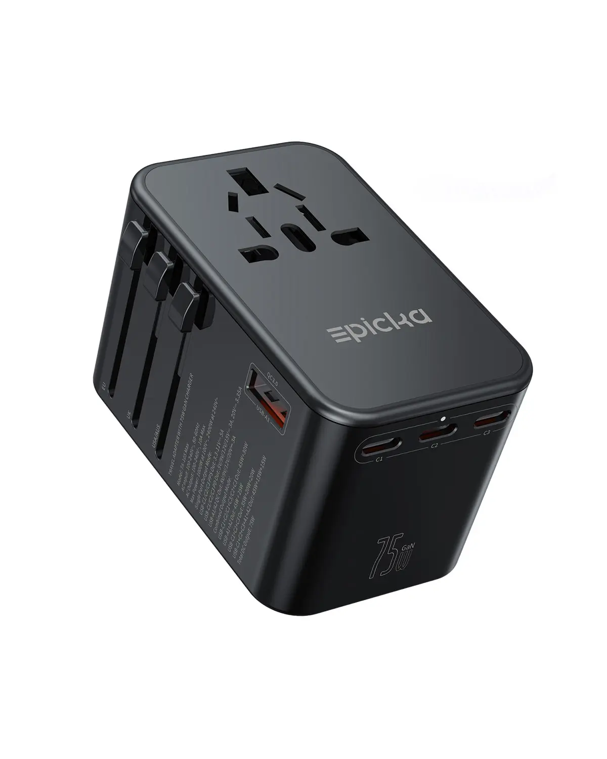 TA-105 Max GaN 75W Fast Charging Universal Travel Adapter