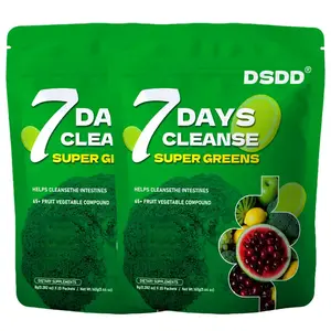 DSDD 7 Days Cleanse Super Greens Daily Wellness Powder with 40+ Superfoods & 4 Million CFUs Probiotics for Gut Health & Digestion Anti Aging Supplements - Edible
