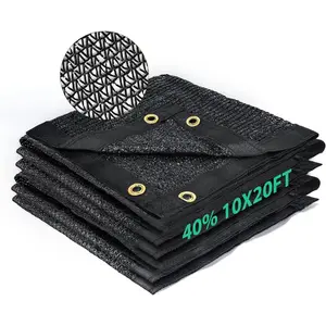 40% Shade Cloth 10x20 ft, Breathable HDPE Mesh Sun Shade Tarp for Garden & Greenhouse, UV Resistant Outdoor Shade Fabric with Copper Grommets for Plants, Patio, Yard