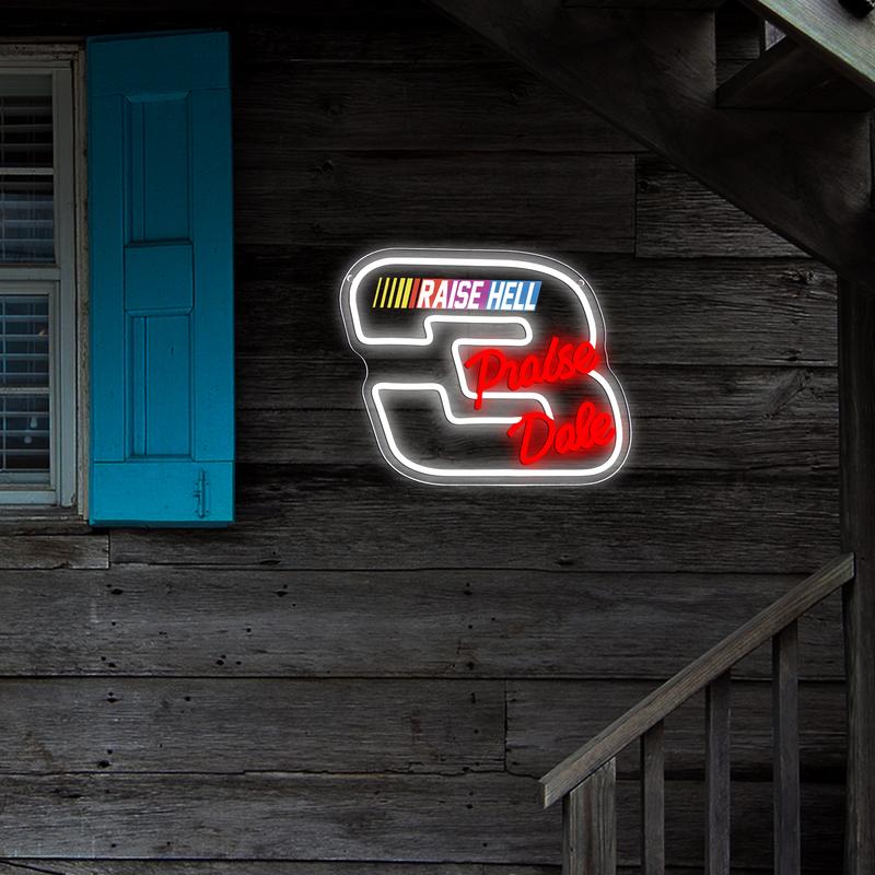 Printed Racing Sign Wall-Mounted Decoration LED Neon Light, LED Signs, Neon Accent Lights, USB Powered, Adds Illuminated Decoration to Racetracks and Racing Clubs, Surprise Christmas Gift for Racing Enthusiasts