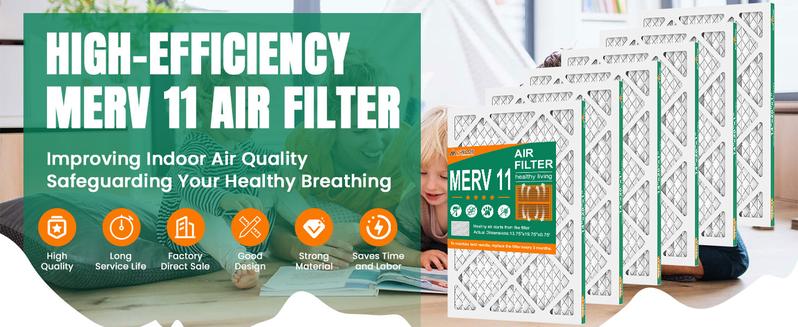 14 * 20 * 1 Air Filter,MERV 11,Furnace Air Filter for HVAC,Dust Defense-6packs by MIFLUS