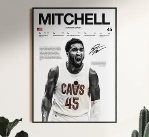 Donovan Mitchell Poster, NBA Wall Art, Spida Basketball Print, , Cavs Artwork, Basketball Decor, Sports Fan Gift - POSTER NO FRAME