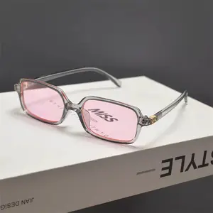 Y2K Rectangle Sunglasses – Slim Retro Black Frame Eyewear