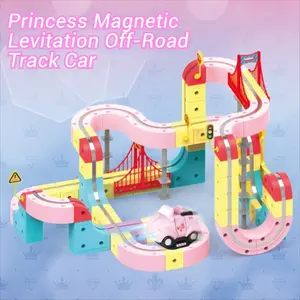 Barbie Princess Electric Train Set with Magnetic Hover Tracks, DIY Track Layout, Gravity-Defying 3D Design for Stem Learning, Best Gift for Boys and Girls