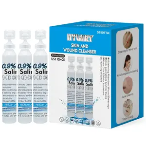 Sterile Saline Solution 20-Pack Skin and Wound Cleanser 0.9% Sodium Chloride Wound Wash & Nasal Rinse