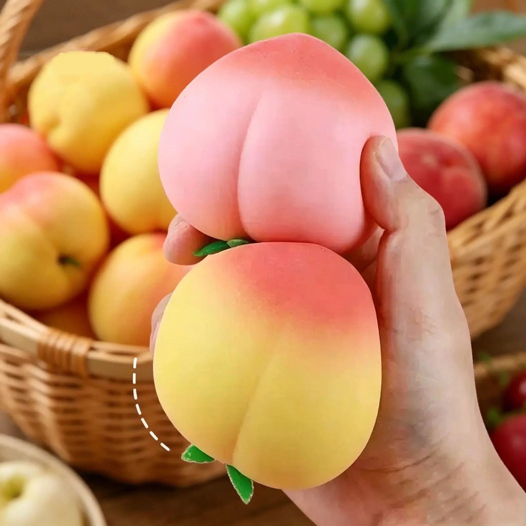 Peach Shaped Quick Rebound Fidget Toy for Stress Relief & Finger Exercise