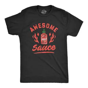 Mens Awesome Sauce T Shirt Funny Saying Cool Nerdy Tee Fun Joke for Foodie Mens Funny T Shirts Cool Vintage Fashion T-Shirt Gift Classic Menswear Sarcastic Apparel for Men Funny Food Short Sleeve Novelty Tees Black