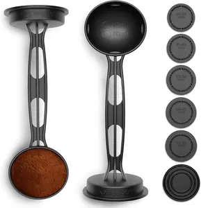 Koffee Zen Espresso Tamper Set, 5 Interchangeable Sizes (4958mm), Dual Coffee Scoop (1 & 2 TBSP), Fits Select , DeLonghi & More Models
