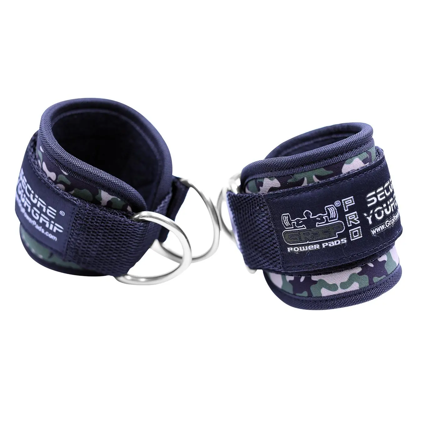 Camo Ankle Straps for Cable Machines Double D-Ring Adjustable Neoprene Premium Cuffs to Enhance Legs, Abs & Glutes For Men & Women