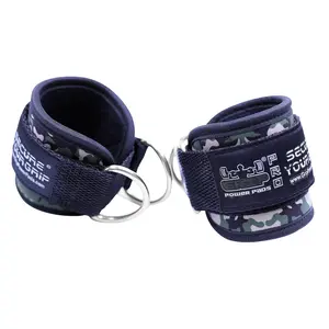 Camo Ankle Straps for Cable Machines Double D-Ring Adjustable Neoprene Premium Cuffs to Enhance Legs, Abs & Glutes For Men & Women