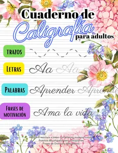 Cuaderno de Caligrafía para adultos: Mejora tu escritura a mano con lettering moderna cursiva. Practica de caligrafia para principiantes
