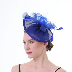 Fascinator Hat for Women Tea Party Wedding Derby Headband, 1920s Fascinator Hat with Veil Pillbox Hat -- 1915