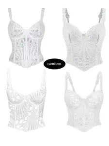 1pcsVintage Lace Halter Top, Sexy Sheer Cut-Out Design, Perfect for Parties & Night Out, Trendy Women's Fashion, Underwear