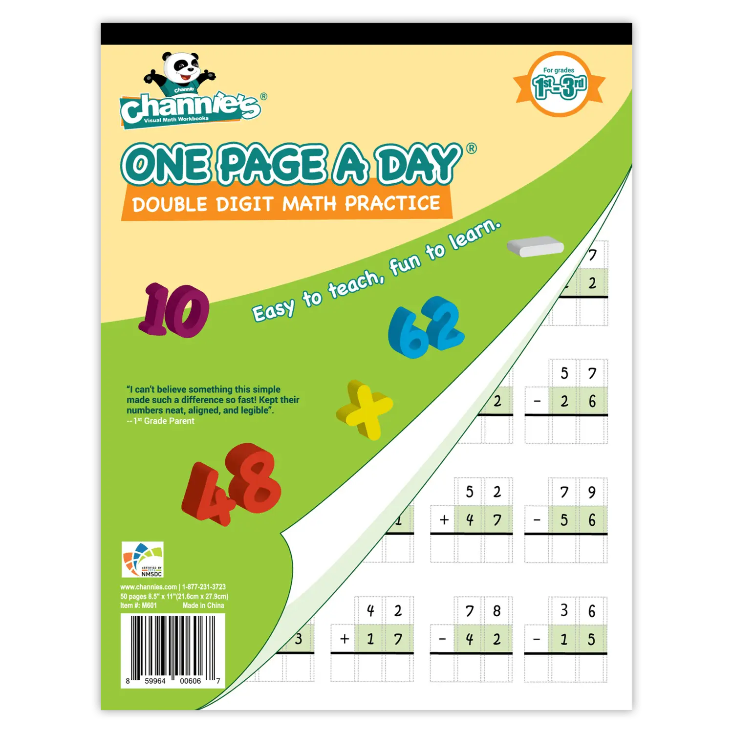 One Page A Day Double Digit Math Workbook – Visual Addition & Subtraction Practice for Grades 1–3
