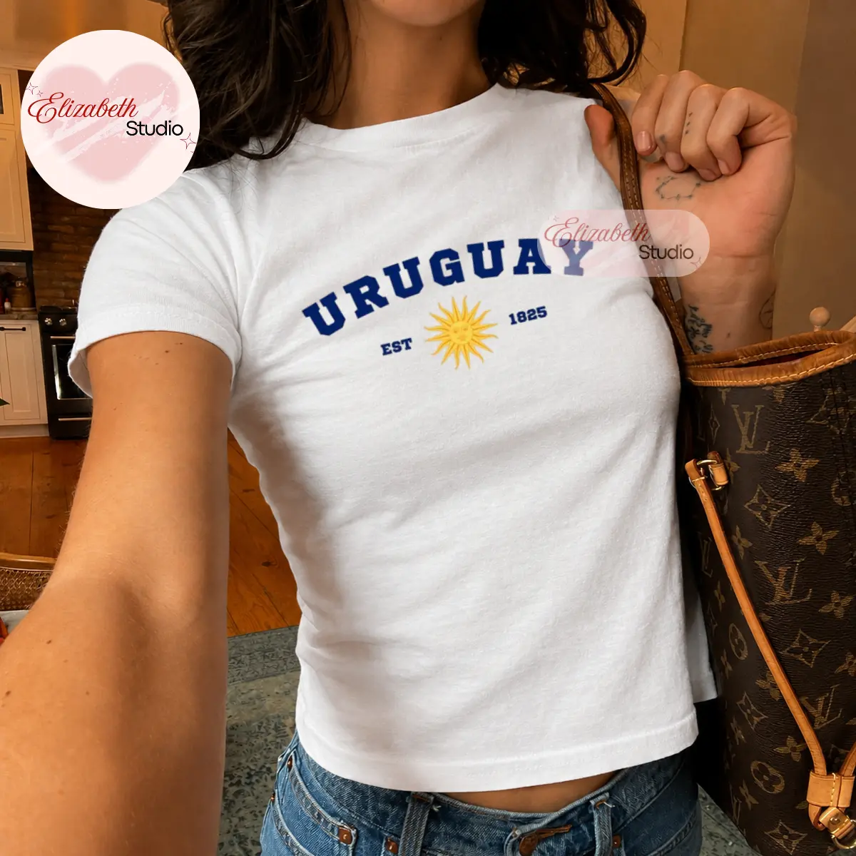 Uruguay Baby Tee, Uruguay Flag Shirt, Montevideo Travel Graphic Tee, South America Pride Shirt, Uruguay Heritage Top Gift