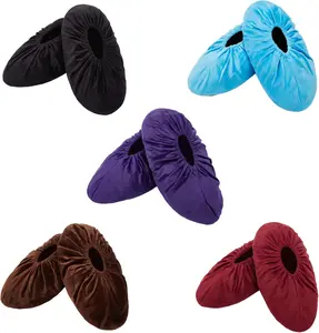 5-Pair Reusable Shoe Covers, Non-Slip, Washable, and Thickened Boot Covers for Floor and Carpet Protection