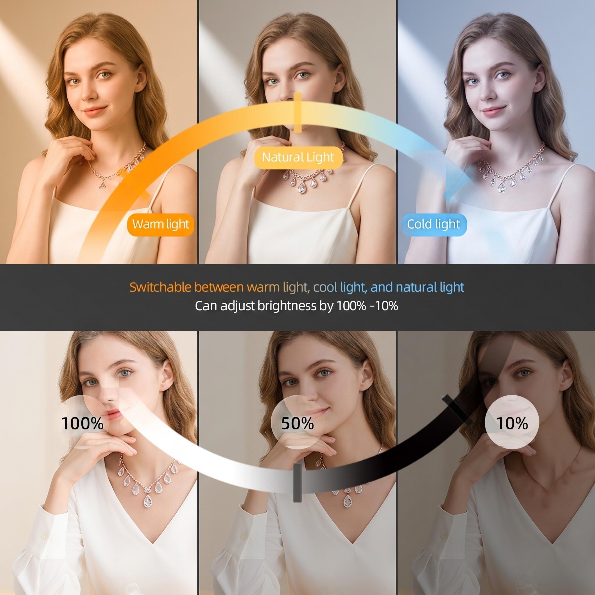 Summervibes MagSafe Magnetic Mirror Selfie Light , 360° LED Ring Light, Portable Rechargeable with Mirror & Phone Stand, 3 Light Modes, Adjustable Brightness, Compact Makeup Mirror Summervibes MagSafe Magnetic Mirror Selfie Light , 360° LED Ring Light, Portable Rechargeable with Mirror & Phone Stand, 3 Light Modes, Adjustable Brightness, Compact Makeup Mirror