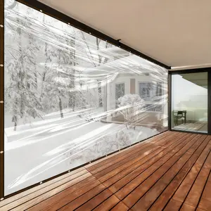 4Pack Tarps Ultrathin Duty Waterproof-7x10FT Clear Vinyl Tarp with Metal Grommets - Greenhouse Plastic Sheeting for Garden, Transparent Poly Tarpaulin - Snowproof Plant Cover for Patio,Perfect for Cars, Porches, Terraces, Canopies & Outdoor Camping