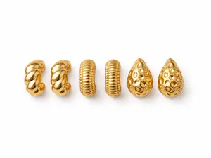 Gold Hoop Earrings Set for Women | 6-Pair Hypoallergenic Lightweight Hoops | Trendy Everyday Jewelry | Perfect Gift for Special Occasions | Comfortable & Versatile Design earring stack simple non tarnish Women's Elegant style Chunky Rounded