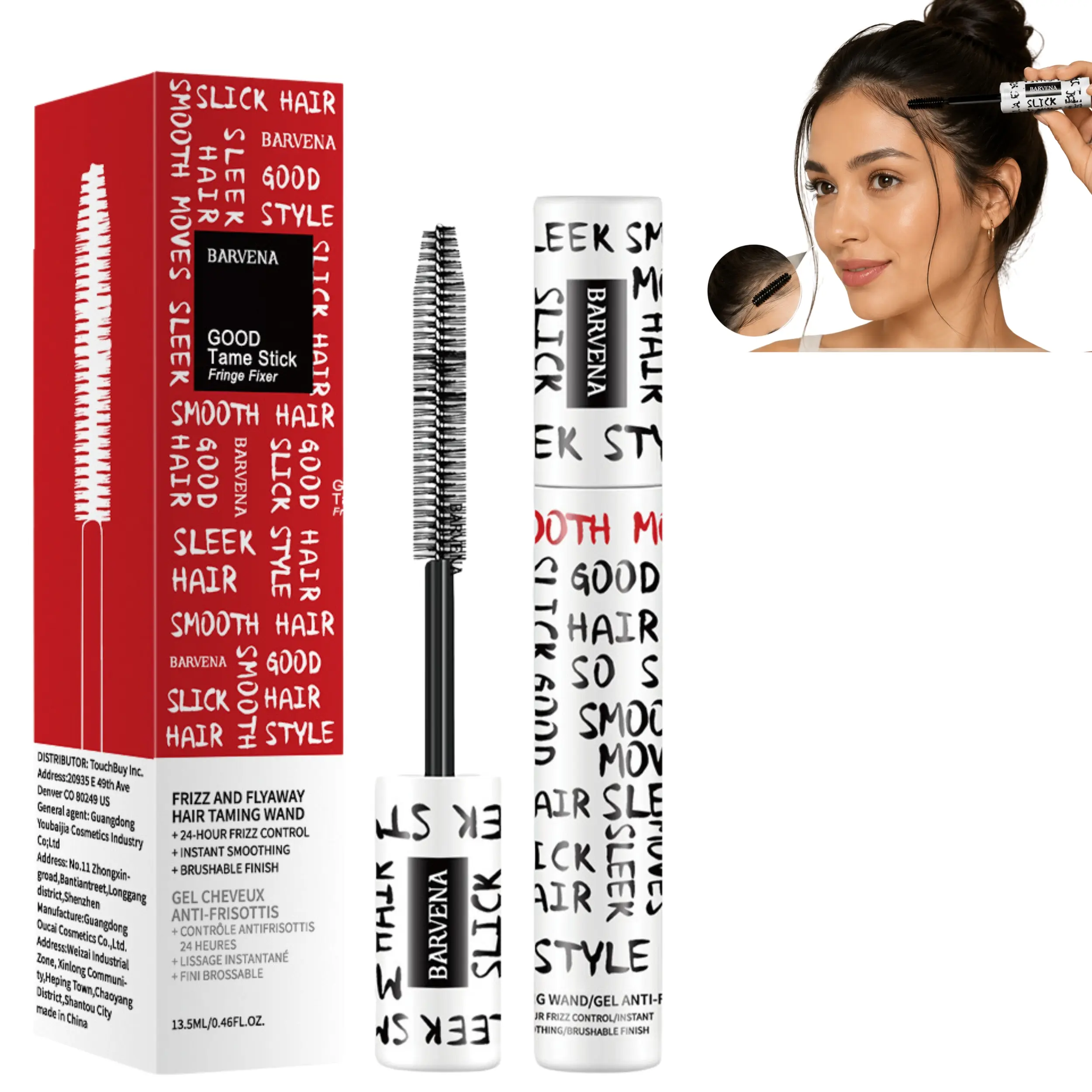 Flyaway Tamer Hair Stick | Frizz Control Styling Wand for Smooth & Sleek Hair | Lightweight Hair Finishing Gel for Baby Hairs, Edges & Quick Touch-Ups | 13.5ml