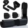 Squat Pad with Ankle Straps & Wrist Straps Set, Gym Accessories, Workout Equipment, Training Equipment, 1 Set Foam Barbell Pad for Squats, Lunges & Bar Padding for Hip Thrusts, Exercise Machine Accessories