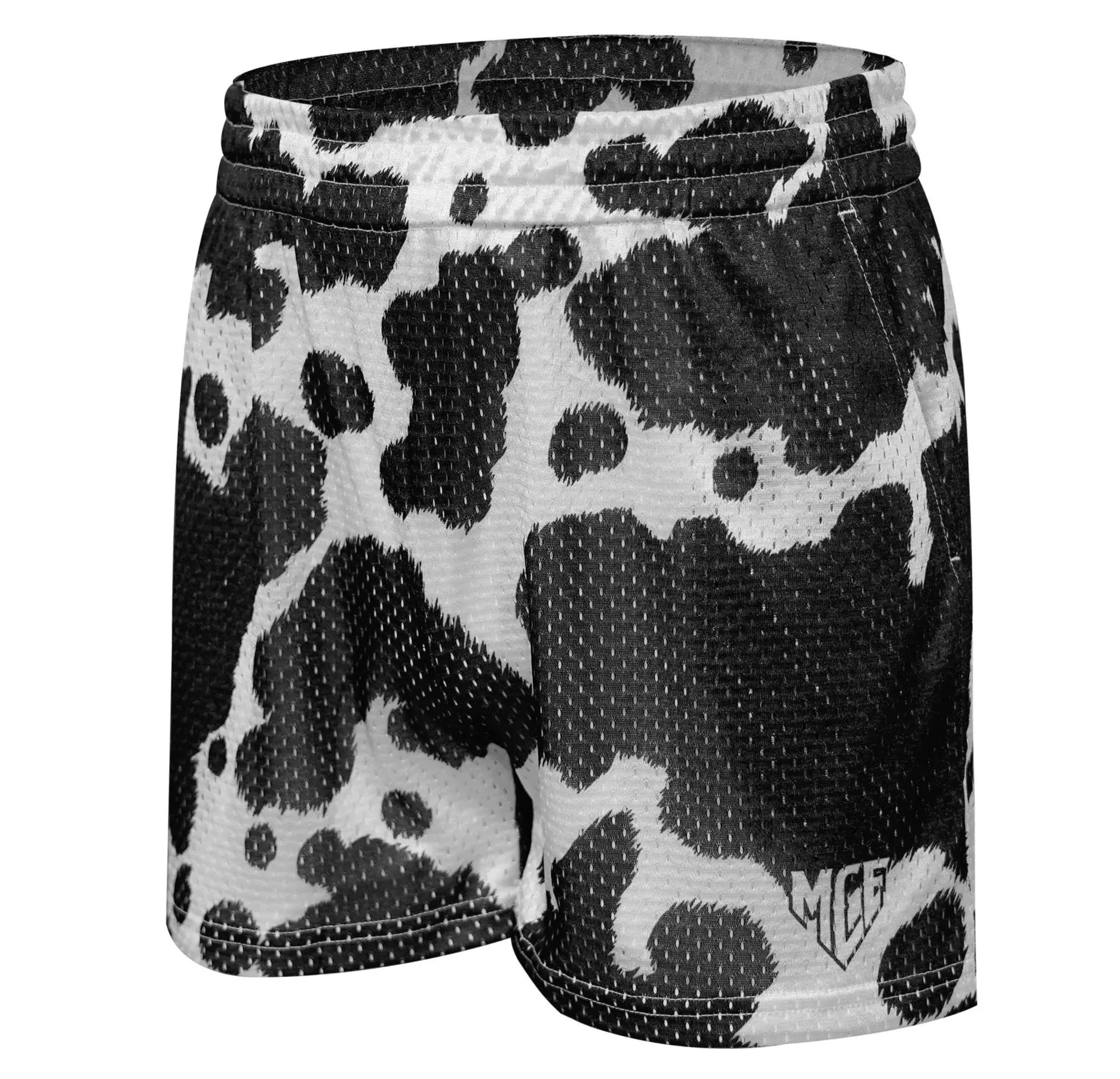 cow print MCE mesh shorts