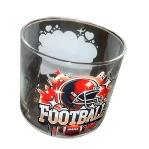 Nice Mini Metal Cans and Glass Cups for Customizing with Football Design Perfect for Storing Small Items