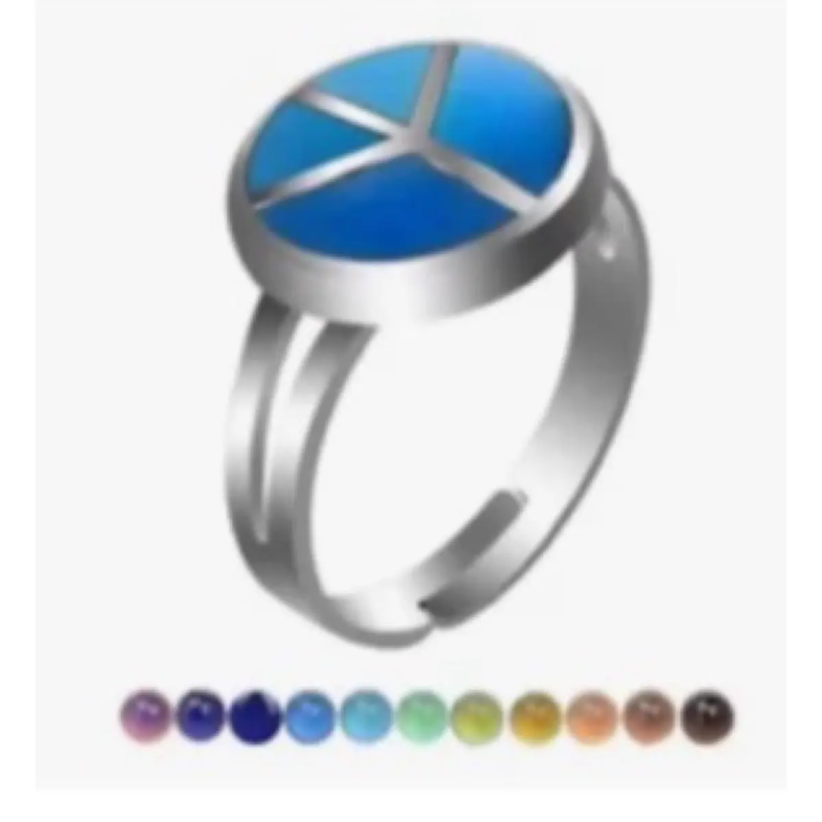 Peace sign color changing adjustable Ring
