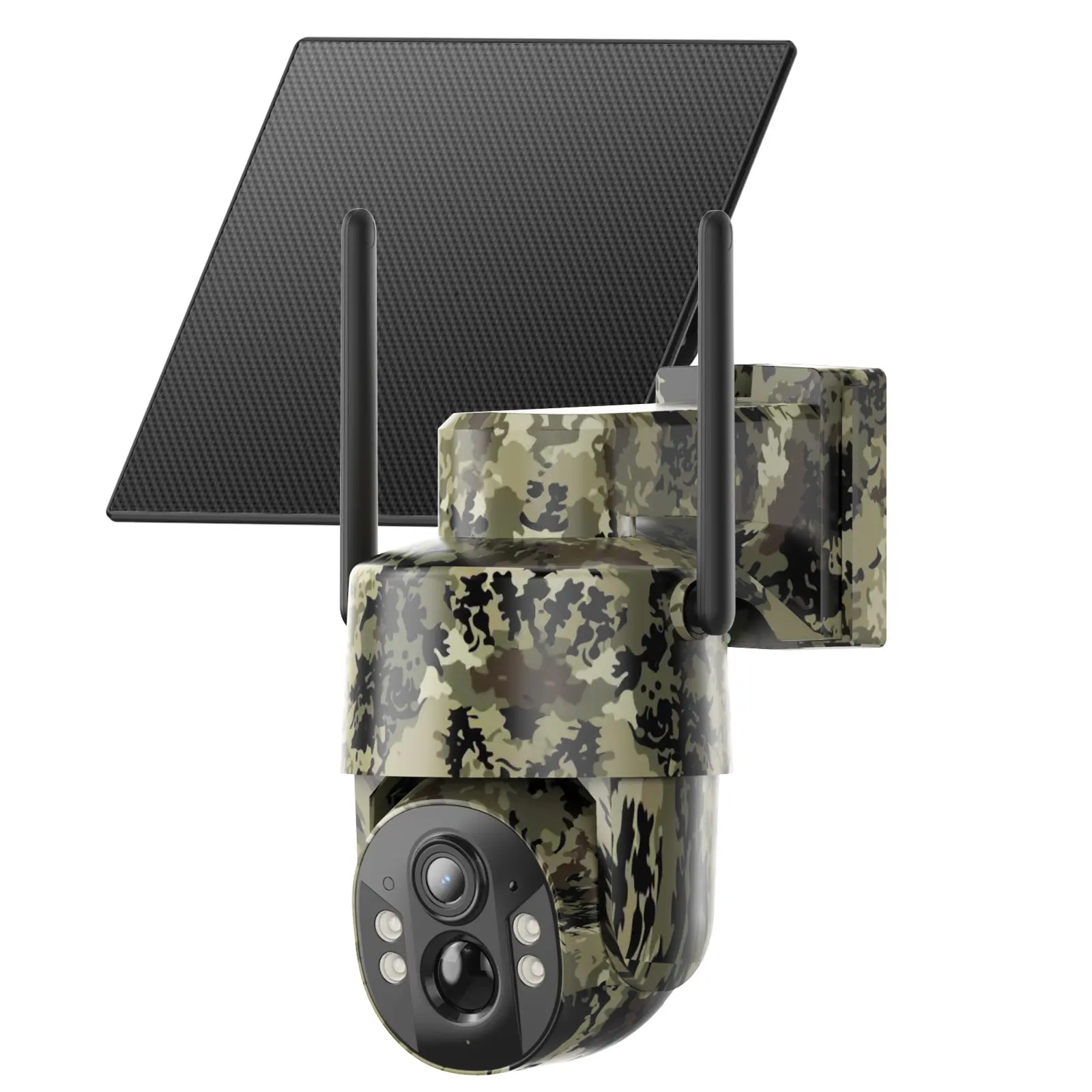 [SummerWins] 4G Solar Powered Camouflage Security Camera CB174S, 4MP HD Color Night Vision, Built-in Cellular Card, No WiFi Outdoor Camera for Farm/Home with IP65 Waterproof, 4G LTE Data Service need activate Lens Card