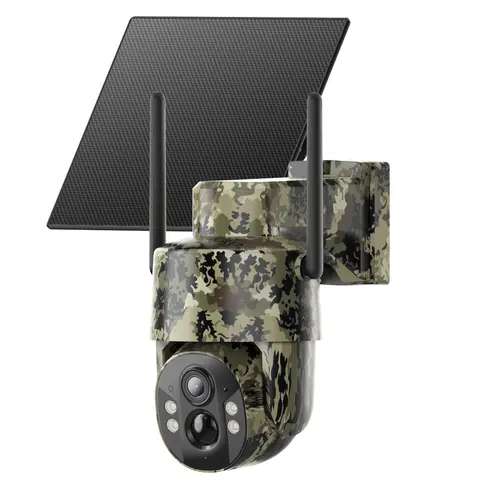 [TechVibes]4G Solar Powered Camouflage Security Camera CB174S, 4MP HD Color Night Vision, Built-in Cellular Card, No WiFi Outdoor Camera for Farm/Home with IP65 Waterproof, 4G LTE Data Service need activate Lens Card tiktokshop, Digital