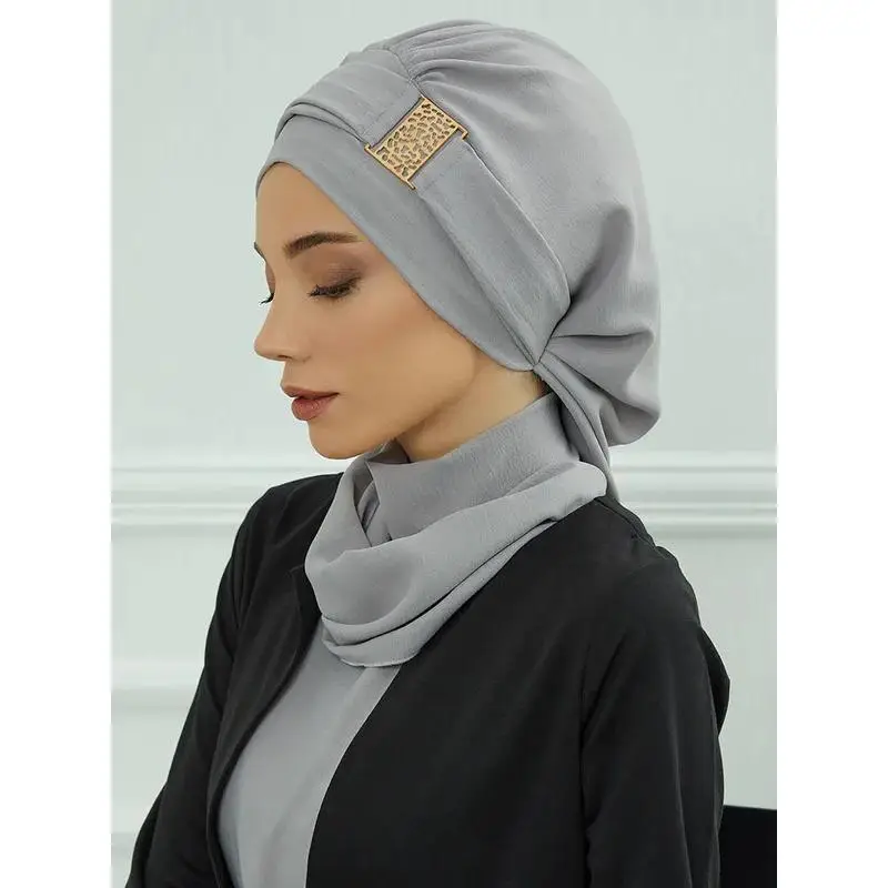 Plain Muslim Hat Inner Jersey Hijabs Women Turkey Instant Turban Islamic Caps Ra...