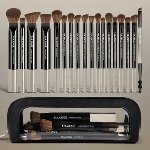 MAANGE 18pcs Makeup Brushes with Cosmetic Bag, Contour Brush Concealer Brush Blending Brush Eyeshadow Brush Eyelash Brush Eyebrow Brush, Professional Cosmetic Brushes Kit Brush Makeup Set for Blending Eyeshadow Application,  Gifts for Friends